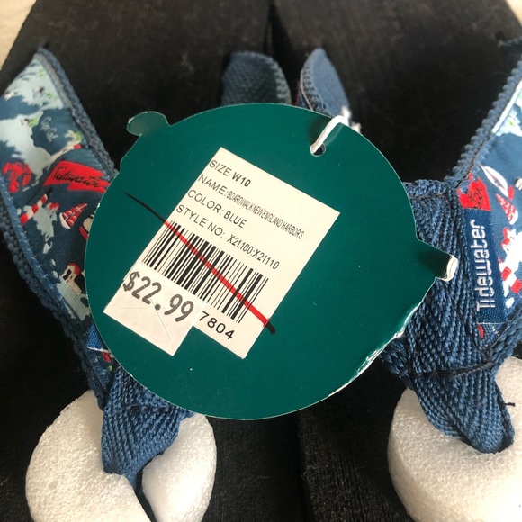 NEW Tidewater Flip Flops Boardwalk New England + Harbors - Asst Sizes - Blue - Picture 2 of 4
